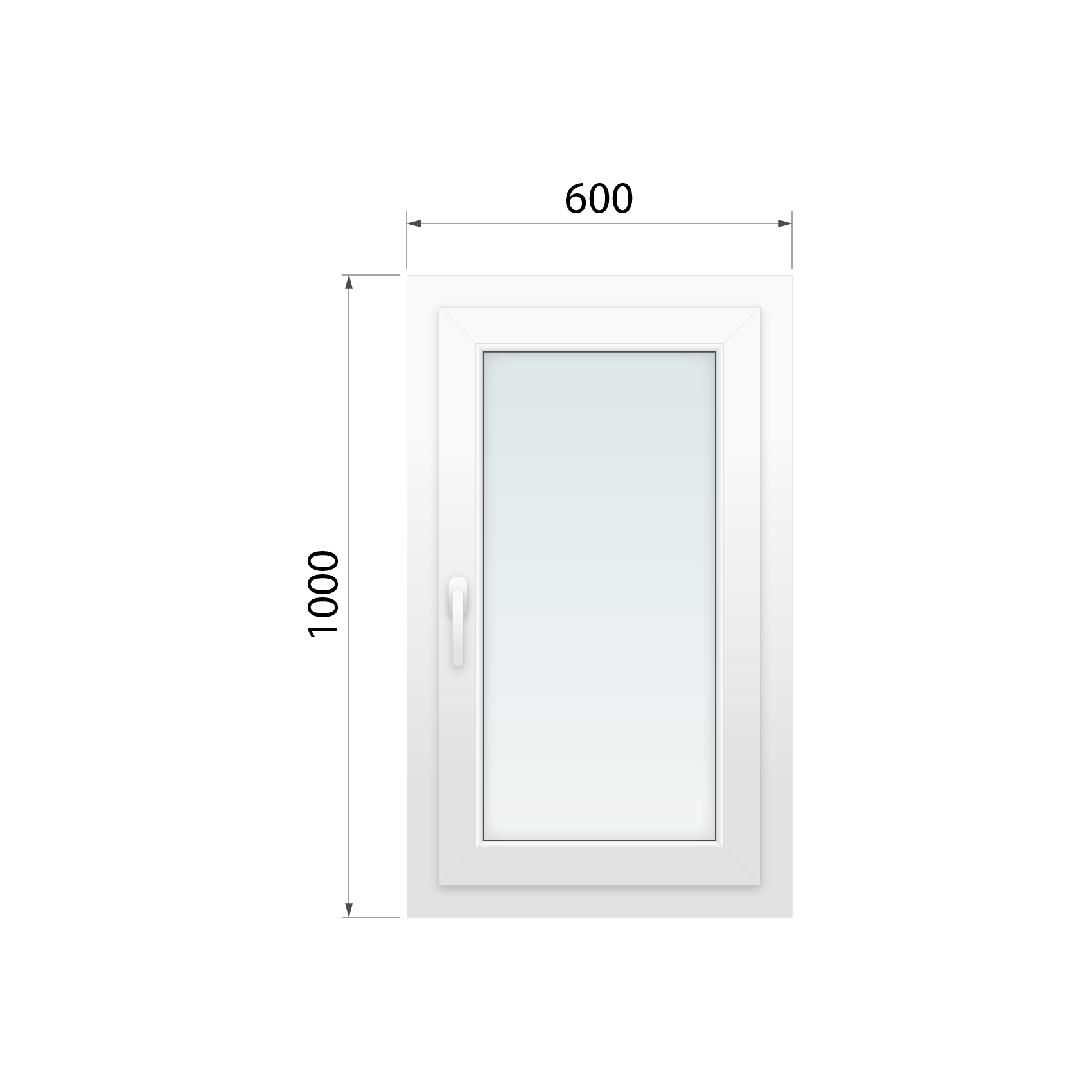 купити Вікно поворотно-відкидне WDS 5S 60 600х1000 мм праве від WiDo - мініатюра